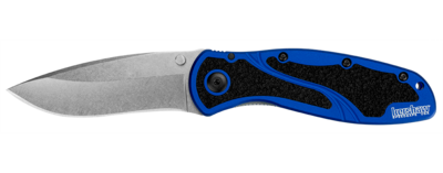 Kershaw Blur 3.375&quot; Assisted Opening Blade / Navy Blue Aluminum / Stonewash 14C28N