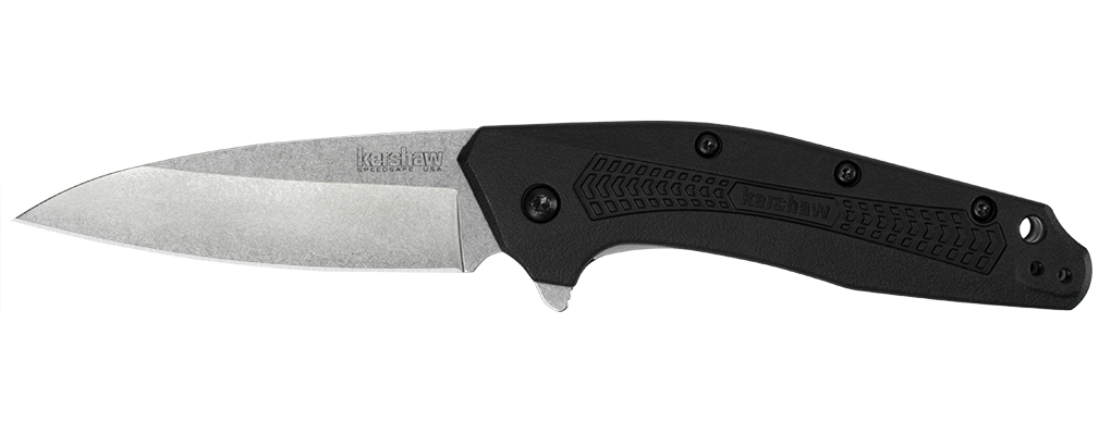 Kershaw Dividend 3&quot; Assisted Opening Knife Black GFN, Stonewash