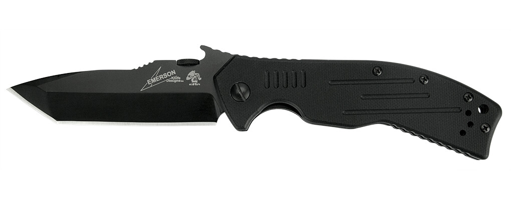 Kershaw Emerson CQC-8K Tanto 3.5&quot; Liner Lock Knife / Black G10 / Black 8Cr13MoV