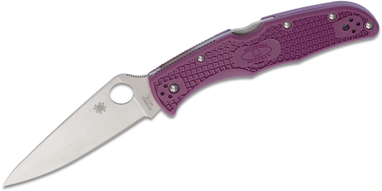 Spyderco Endura 3.75" Flipper / Purple FRN / Satin VG-10