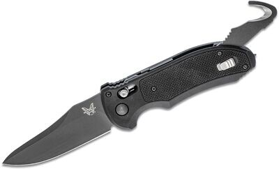 Benchmade Triage 3.58" Automatic AXIS Knife / Black / Black G10 / Strap Cutter ( Discontinued )