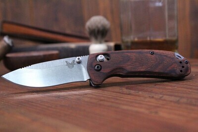 Benchmade North Fork 2.97" AXIS Lock Knife / Stonewash / Dark Wood