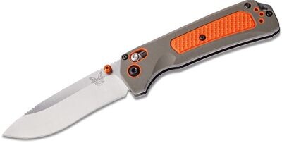 Benchmade Grizzly Ridge 3.5" AXIS Lock Knife / Stonewash / Gray-Orange ( Discontinued )