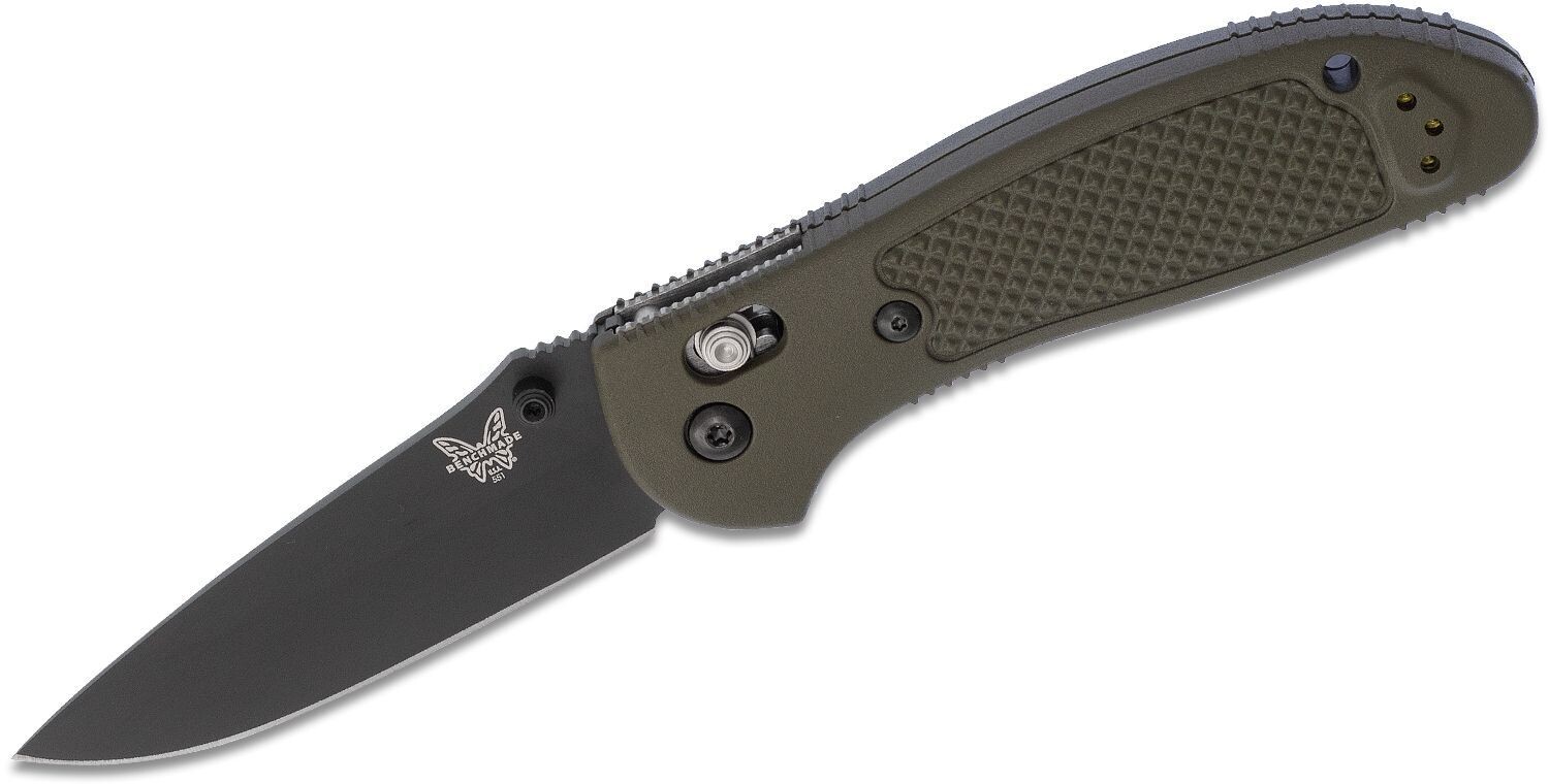 Benchmade Griptilian 3.45&quot; AXIS Lock Knife / Black / OD Green / S30V ( Discontinued )