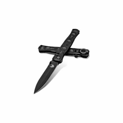 Benchmade SOCP 4.47” AXIS Lock Knife / Black / CF-Elite / D2 / Glass Breaker