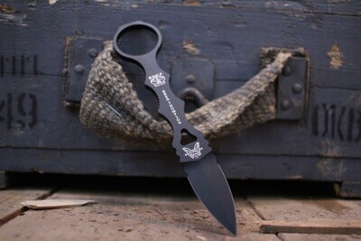 Benchmade Mini SOCP 2.22&quot; Dagger Fixed Blade Knife / Black Skeletonized / Black 44C
