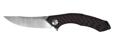 Zero Tolerance 0462 Sinkevich 4&quot; Flipper Knife / Red Carbon Fiber &amp; Titanium / Satin CPM-20CV