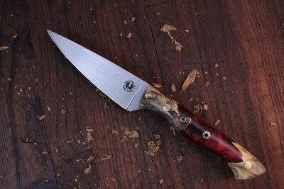 Semper Sharp 4" Pairing Knife / Buckeye Burl & Merlot Epoxy / Satin Nitro V