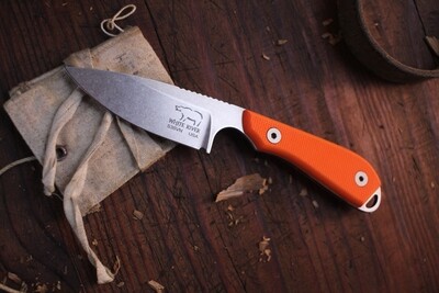 White River Knives M1 Backpacker Pro 3.25" Fixed Blade Knife / Orange G-10 / Stonewash S35VN