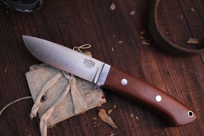 Bark River Classic 3.75" Drop Point Knife Fixed Blade / Natural Micarta / Satin Elmax