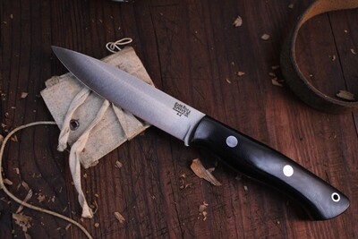 Bark River Knives Aurora 4.5" Bushcraft Knife / Black Canvas Micarta / Satin A2