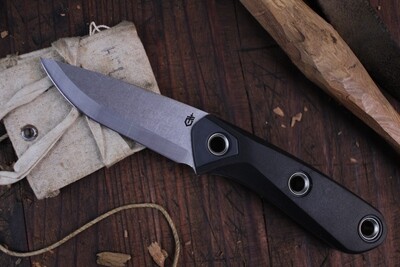 Geber Principle 3&quot; Fixed / Black Rubber / Stonewash 420HC