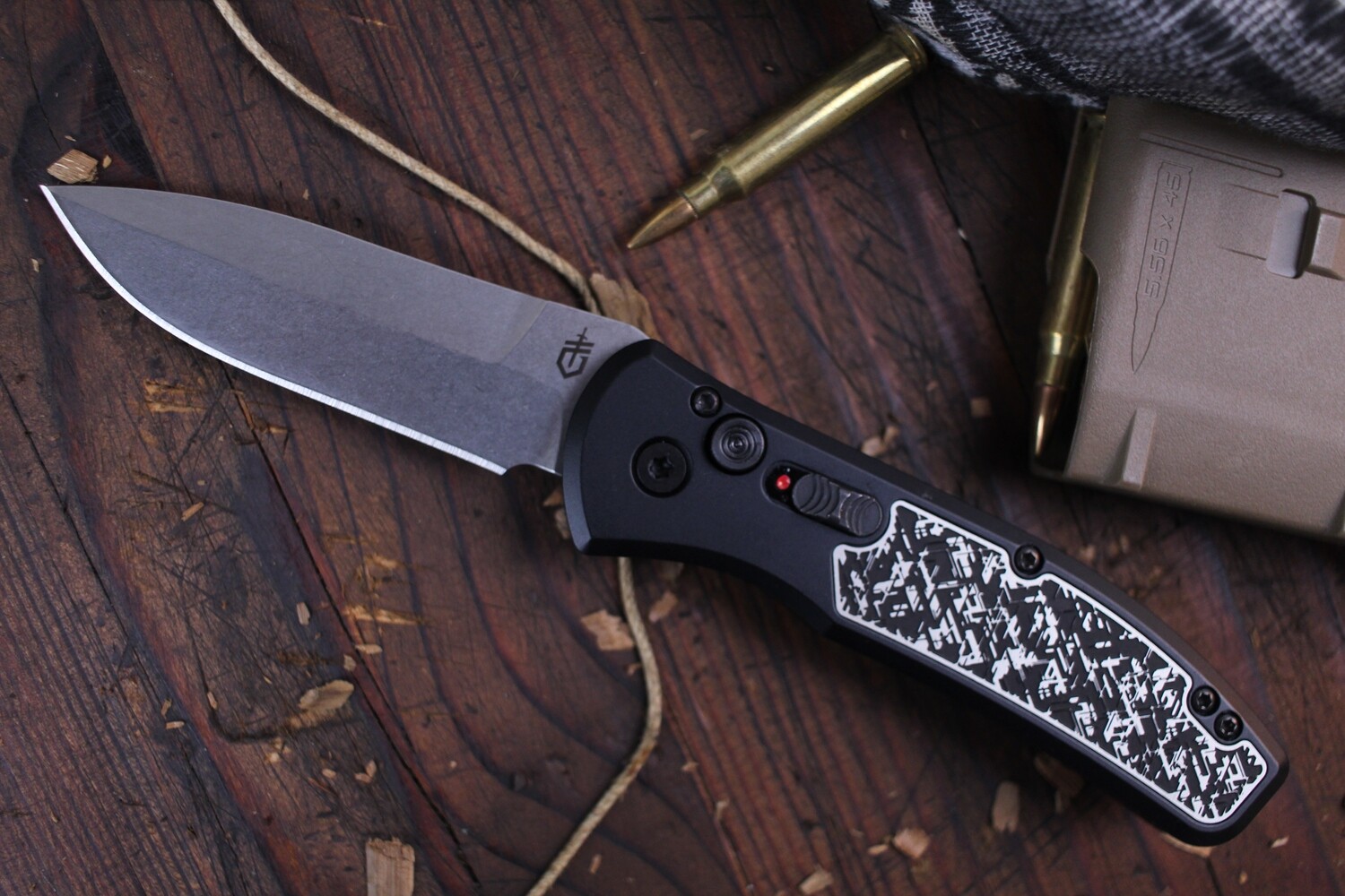 Gerber Empower 3.25&quot; Auto Flipper / Black Aluminum and Stainless Steel / Stonewash S30V