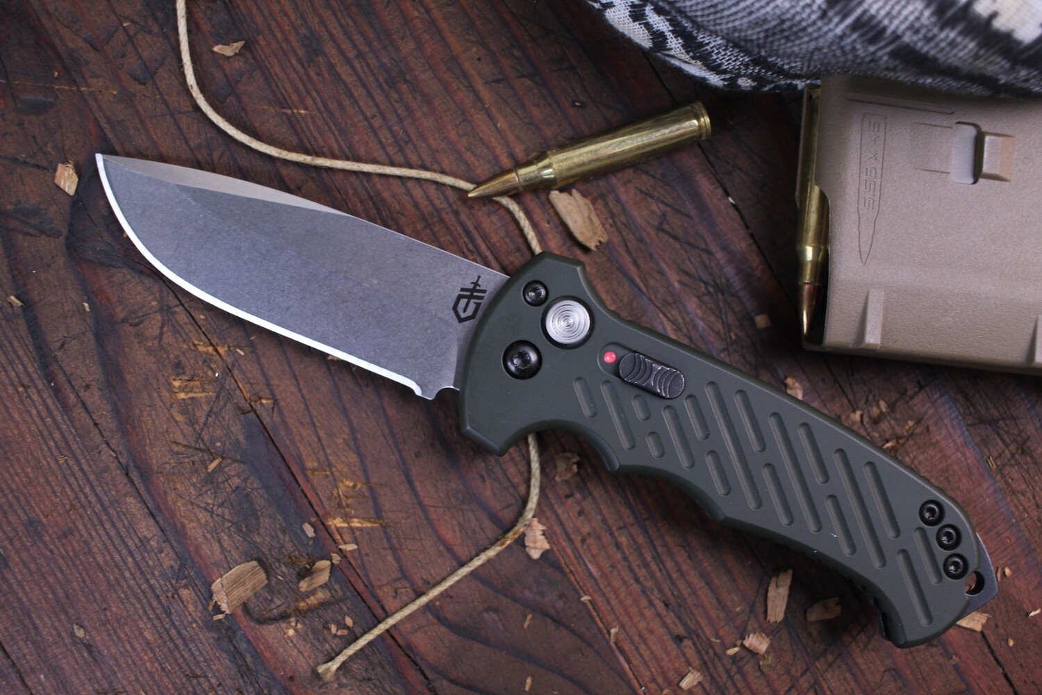 Gerber Auto 06 10th Anniversary 3.6" / OD Green Flipper / Stonewash S30V