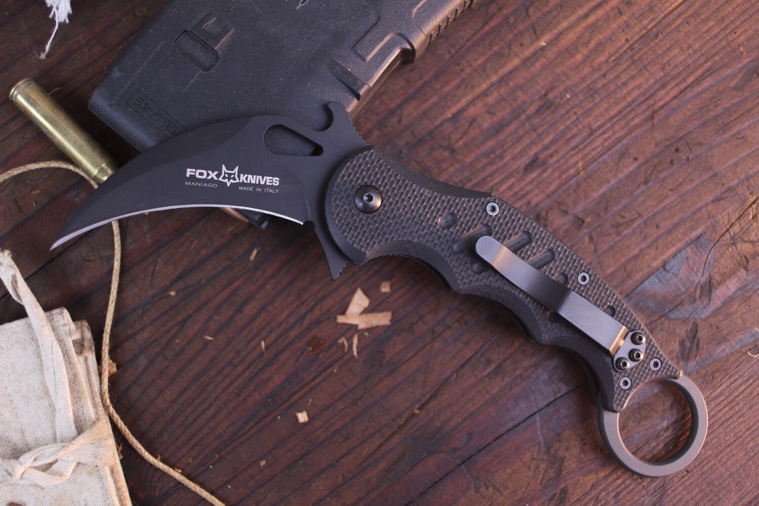 Fox Knives 3.2&quot; Liner Lock Karambit / Black G-10 / Black N690