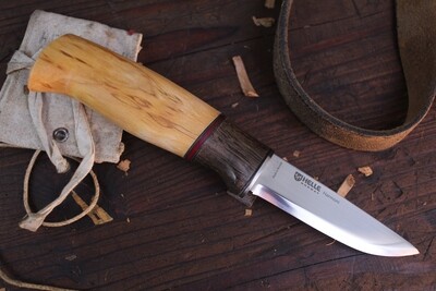 Helle Harmoni 3.5" Fixed Blade / Curly Birch / Triple Laminated Stainless