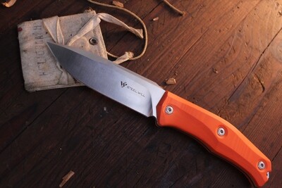 Steel Will Knives Gekko 4.375" Fixed Blade / Orange G10 / Satin N690 