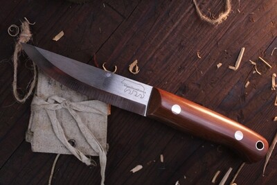 Wood Bear Knives Nordlander 4.5” Scandi / Natural Micarta / Satin O1