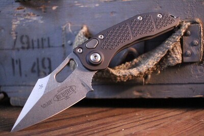 Microtech Stitch 3.75" Automatic Knife / Black Aluminum / Stonewashed