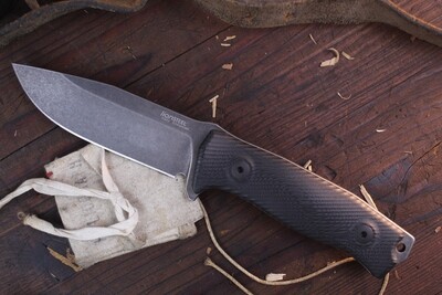 LionSteel M5 4.5" Fixed Blade / Black G10 / Black Stonewash Sleipner