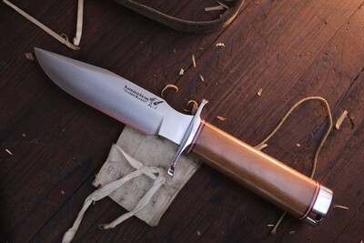 BlackJack Knives Model 5 5.25" Fixed Blade / Natural Canvas Micarta / Satin A-2 Tool Steel