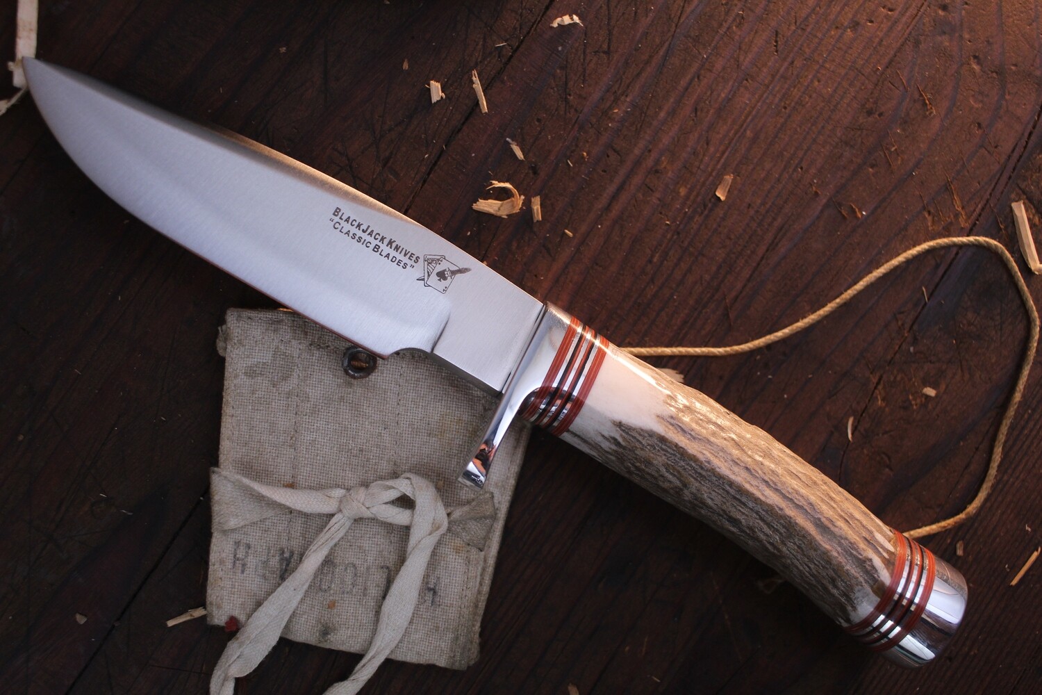 BlackJack Knives Model 125 5" Fixed Blade / Stag / Satin A2 Tool Steel