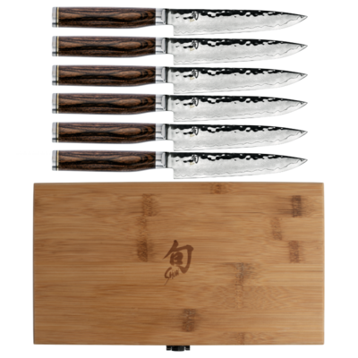 Shun Premier 6 Piece Steak Knife Set With Bamboo Box