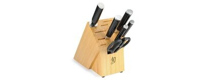 Shun Classic 7pc Essentials Bamboo Block Set / Black Pakkawood / Damascus VG-MAX