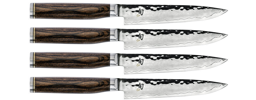Shun Premier 4-Piece Steak Knife Set / Pakka / Damascus VG-MAX Shun Premier 4-Piece Steak Knife Set / Pakka / Damascus VG-MAX