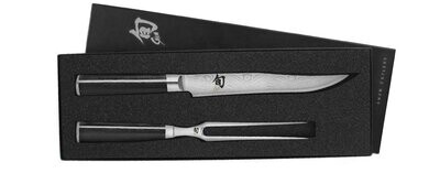 Shun Classic 2pc Carving Set / Black Pakkawood / Damascus VG-MAX