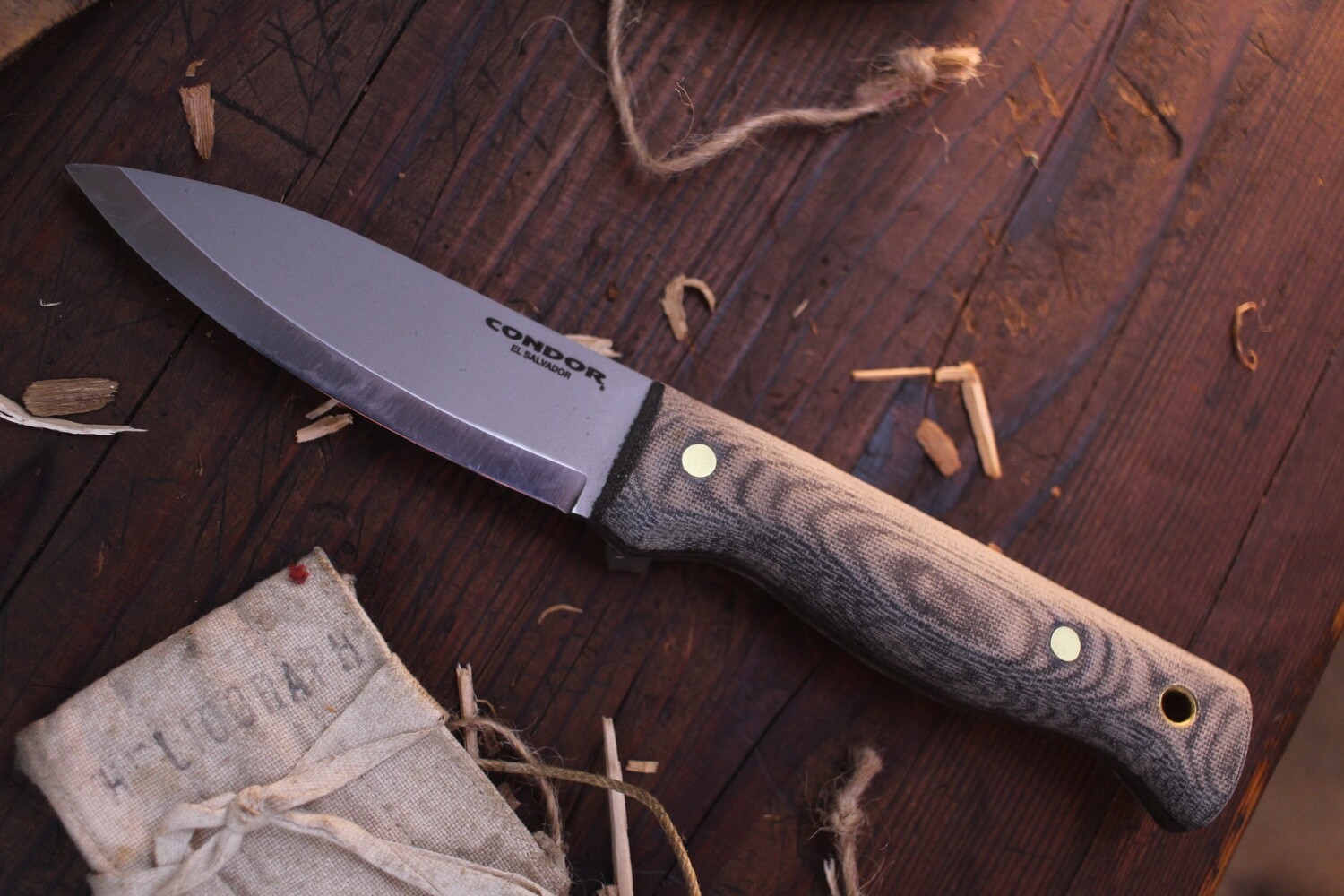Condor Tool &amp; Knife Bushlore 4.3&quot; Fixed Blade / Black Micarta / Satin 1075