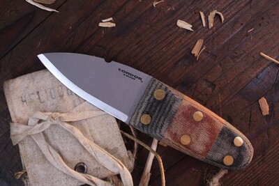 Condor Tool & Knife Primitive Bush Dagger 2.63" Fixed Blade / Red & Black Micarta / Satin 1075