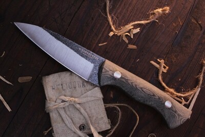 Condor Tool & Knife Bush Slicer Sidekick 4.25" Fixed Blade / Black Micarta / Black 1095