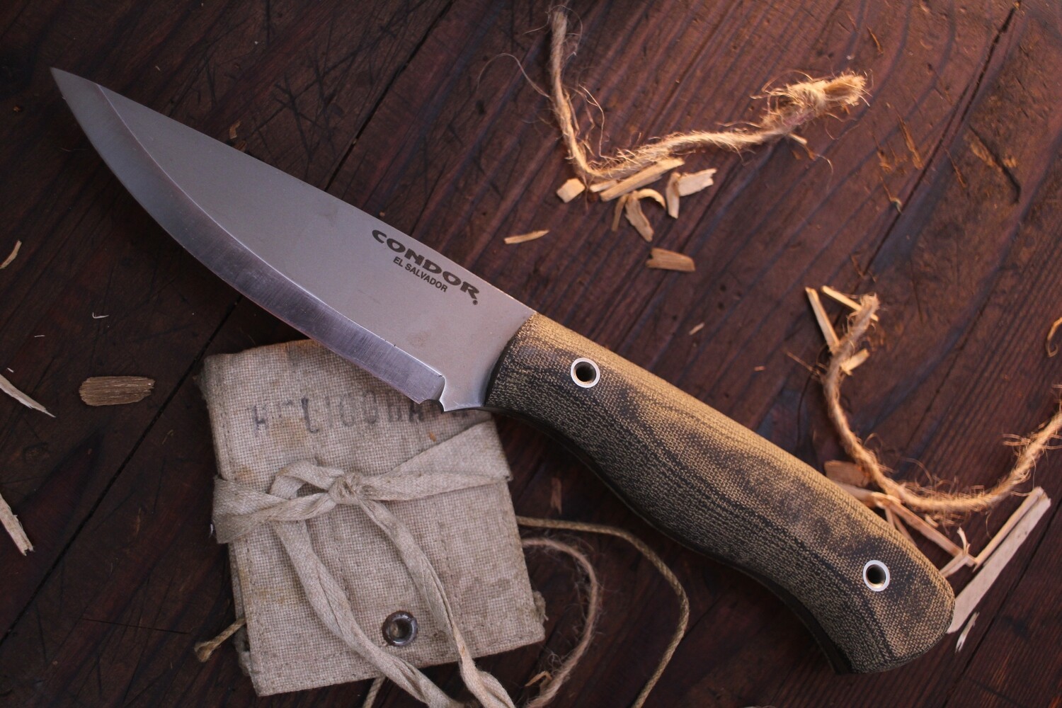 Condor Tool &amp; Knife Ripper 4.5&quot; Fixed Blade / Black Micarta / Satin 1075