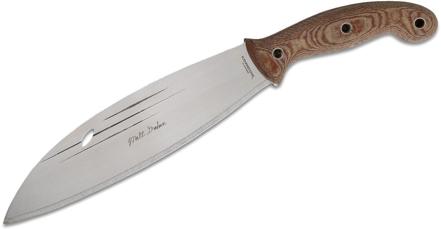 Condor Tool &amp; Knife Primitive Bush Mondo 10&quot; Fixed Blade / Natural Micarta / Satin 1075