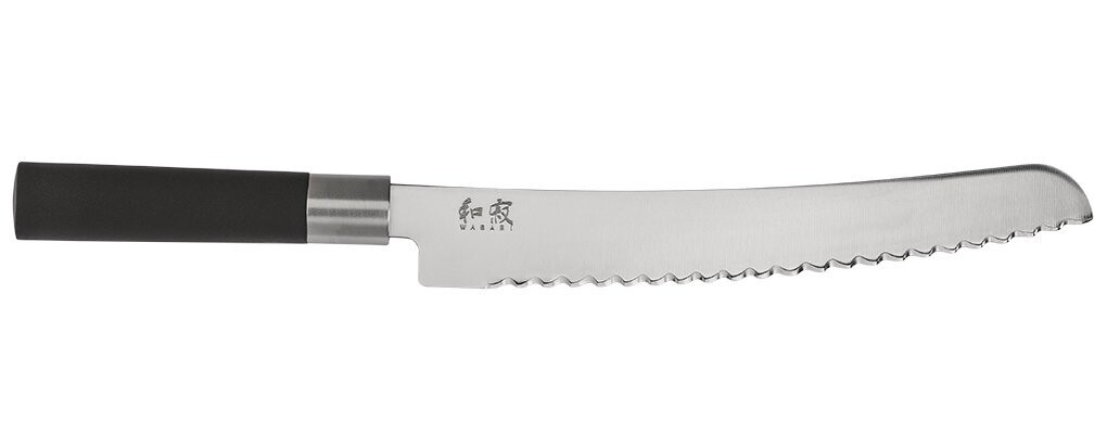 KAI Wasabi 9" Bread Knife / Black Polymer / Satin Stainless Steel