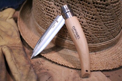 Opinel No. 8 3.25" Garden Knife, Oak / Satin Stainless