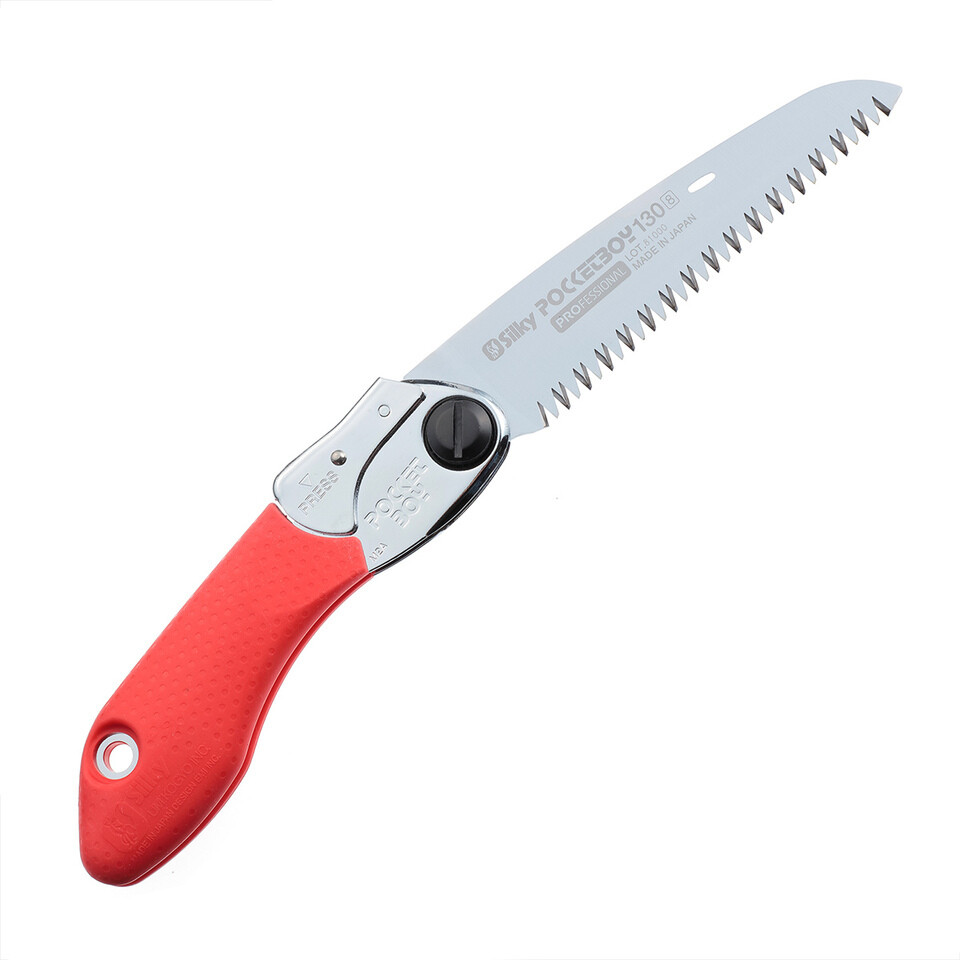 Silky PocketBoy 5.1" Folding Saw / Red Nonslip Rubberized Grip / Large Teeth