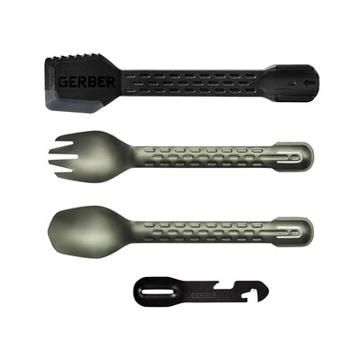Gerber ComplEAT All-In-One Cooking & Eating Tool / Flat Sage / Aluminum & Stainless