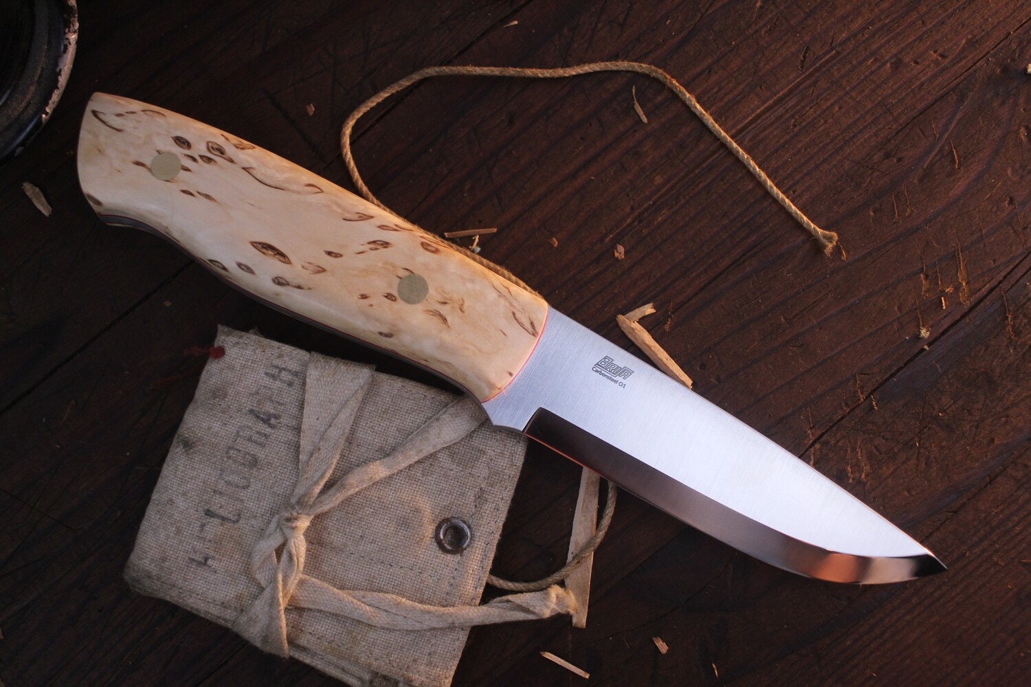 Brisa EnZO Trapper 3.75" Fixed Blade /  Curly Birch / Satin O1