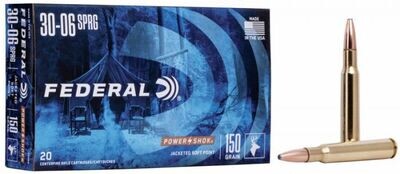 Federal Premium 30-06 Power Shok Jacketed Soft Point 150 gr