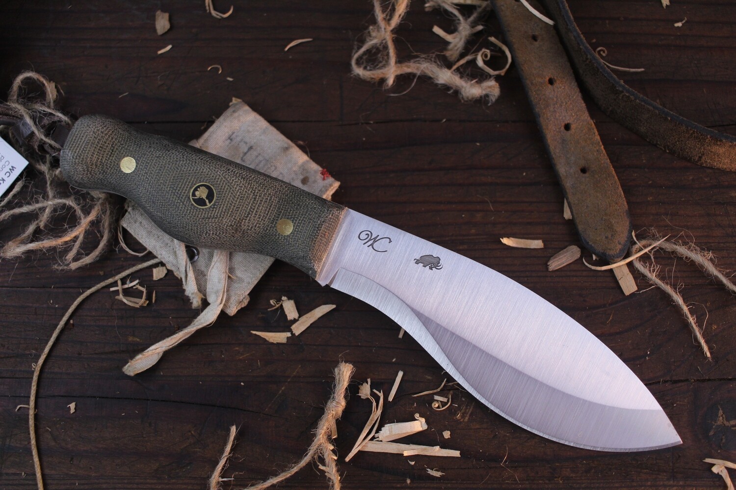 William Collins Alaskan Bush Tool Knife (AKBT) 6" Knife / Green Micarta