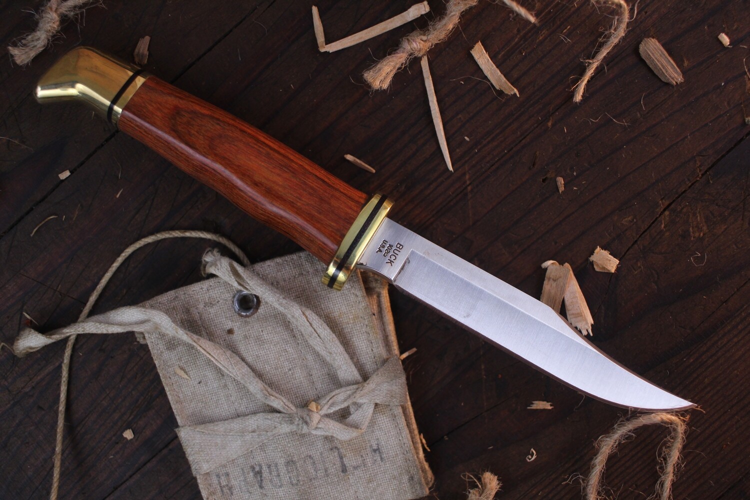 Buck 102 Woodsman 4&quot; Fixed / Cocobolo / Satin 420 ( Discontinued )