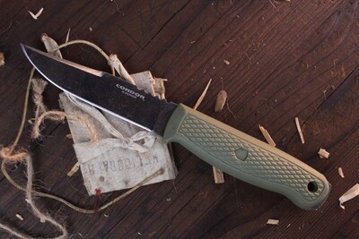 Condor Tool & Knife Bushglider 4.25" Fixed Blade / OD Green Polymer / Black 1095