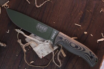 ESEE Model 6 6.5&quot; Fixed Blade / OD Green &amp; Black 3D G10 / OD Green 1095