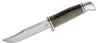Buck Woodsman Pro 4&quot; Fixed / Green Micarta / Satin CPM S35VN ( Discontinued )