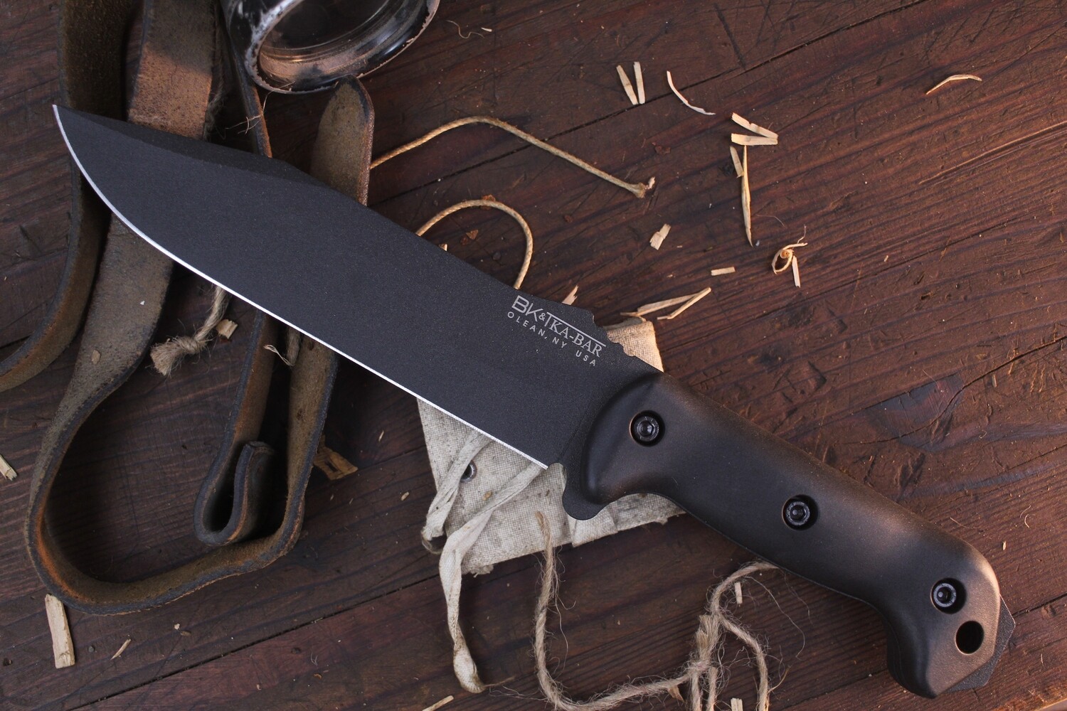 Ka-Bar Becker Combat Utility 7&quot; Fixed Blade / Black Zytel / Black 1095 Cro-Van