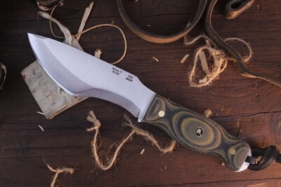 William Collins Alaska Survival Knife (AKSK) 6" Knife / Camo Micarta With Black Alaskan Pin / Satin Nitro V
