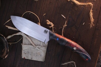 Semper Sharp The Scout  4" Survival Knife / Mexican Blanket Dyed Ash / Satin Nitro V