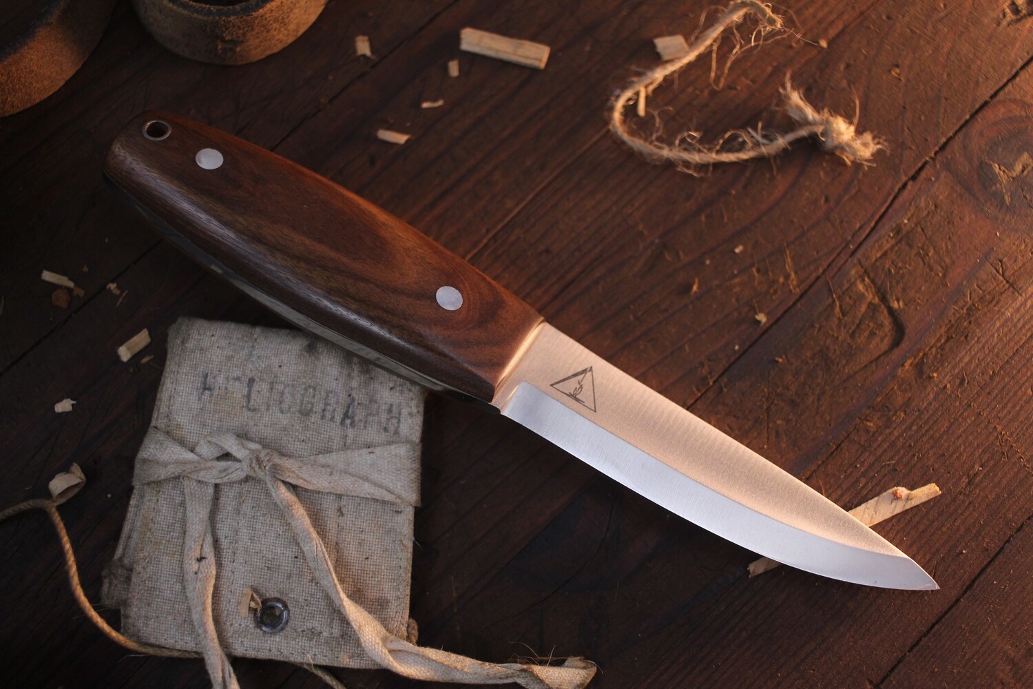 Bushcraft Northwest Custom &quot;Woodie&quot; 4.2&quot; Fixed Blade / Desert Ironwood / Satin O1 Steel 